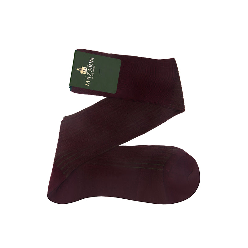 Burgundy & Khaki Green - Cotton Lisle