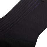 Anthracite Grey & Aubergine - Cotton Lisle