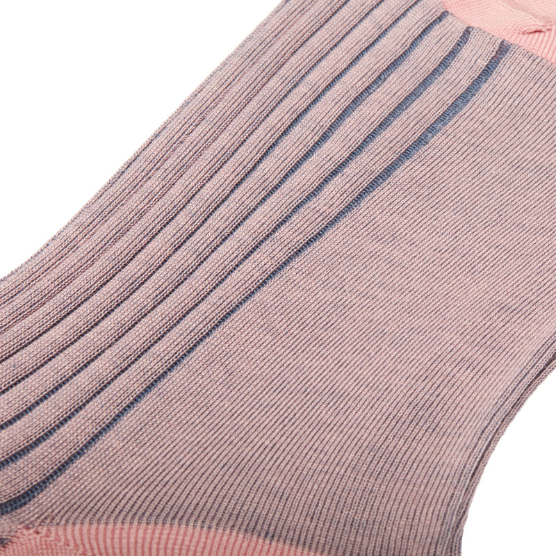 Light Pink & Steel Blue - Cotton Lisle