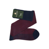 Navy & Carmine - Houndstooth - Super-solid durable cotton lisle