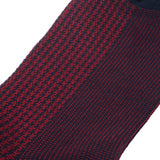 Navy & Carmine - Houndstooth - Super-solid durable cotton lisle