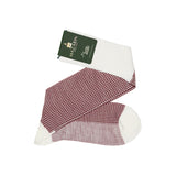 Snow white & Garnet - Houndstooth - Super-durable Wool