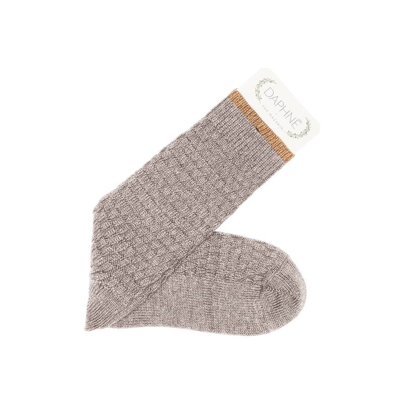 Beige - Plaited - Wool
