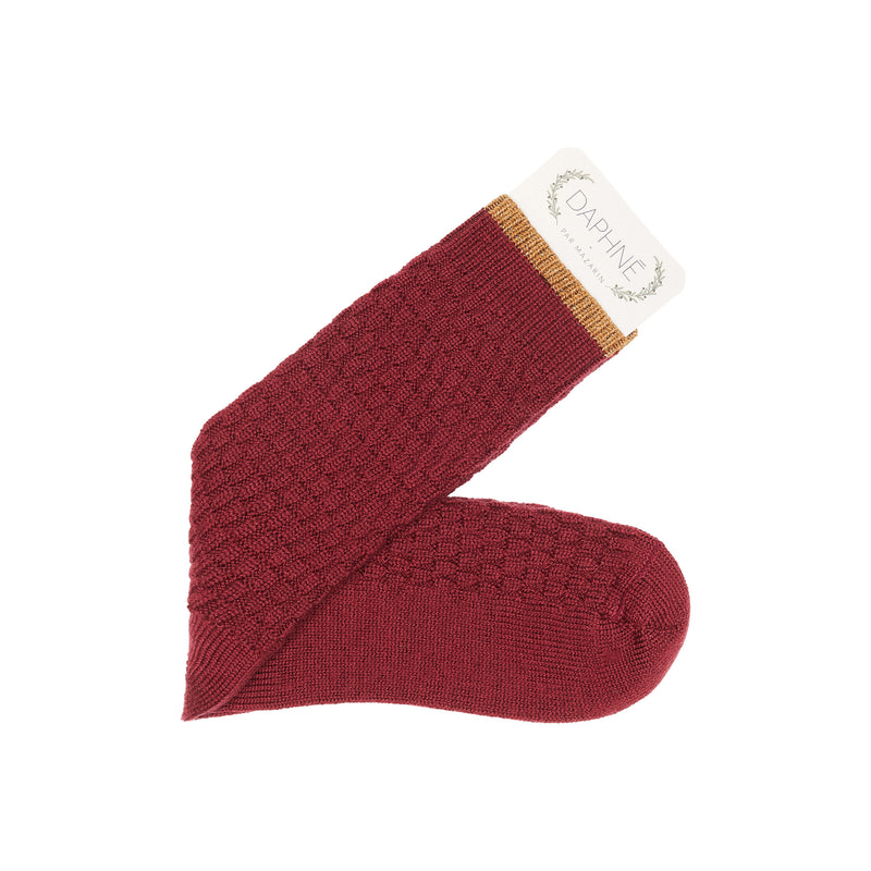 Burgundy - Plaited - Wool