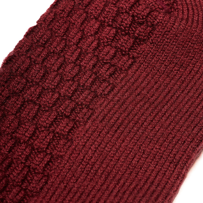 Burgundy - Plaited - Wool