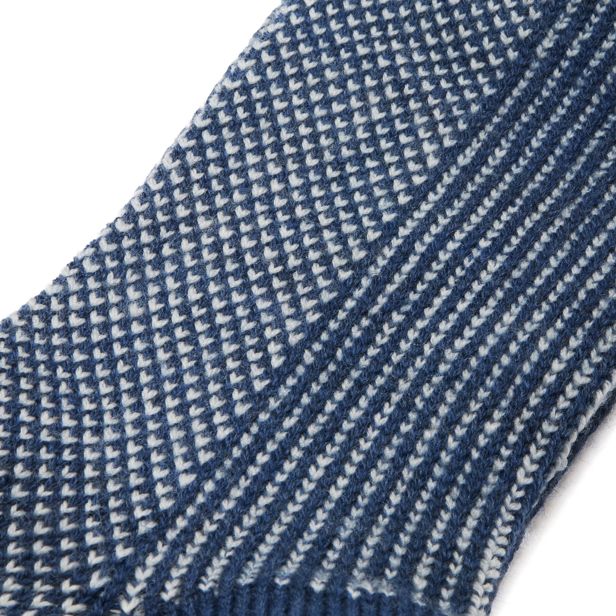 Marineblau & Beige - Norwegermuster Bison-Serie - Wolle