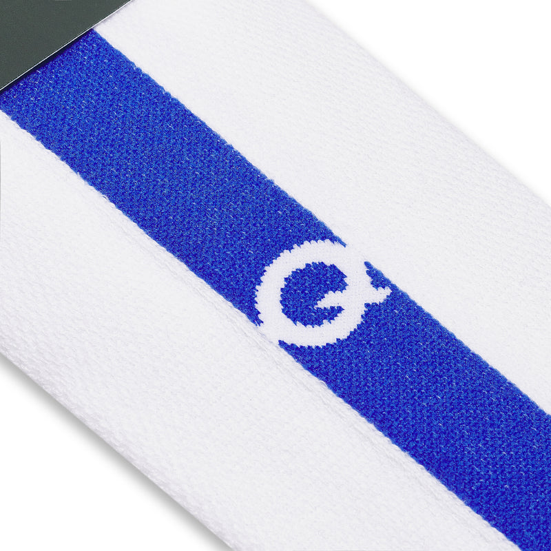 Individual monogrammed sock - White & Royal Blue