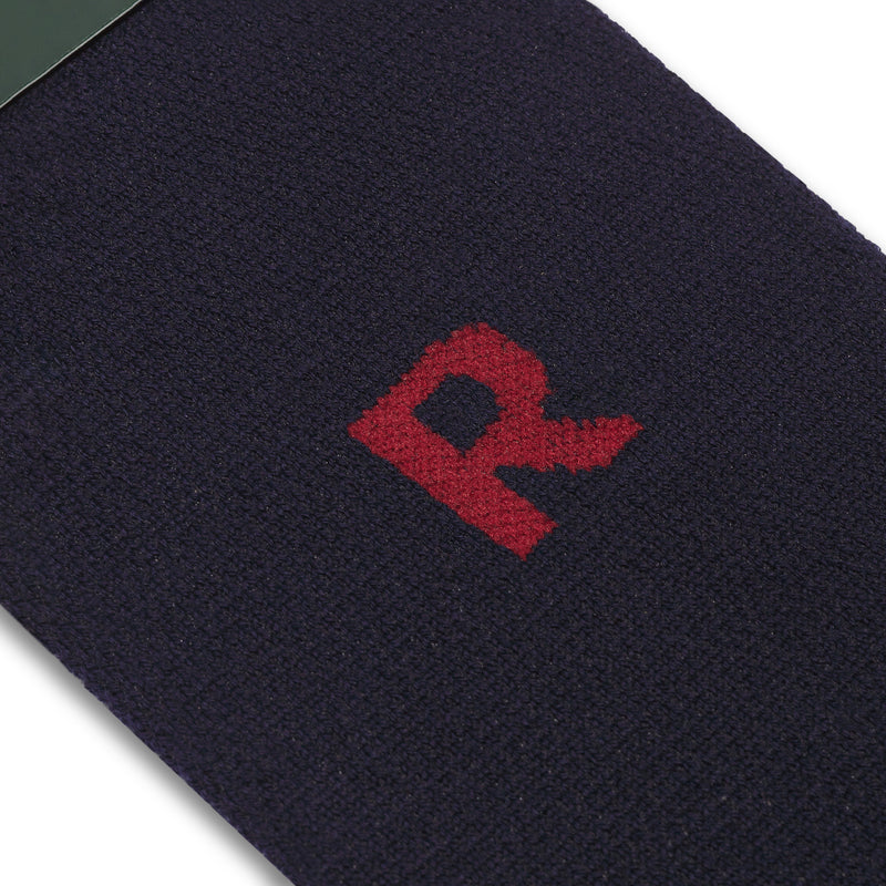 Individuelle Socke mit Monogramm - Marineblau & Rot