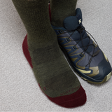 Khaki & Burgundy - Wool