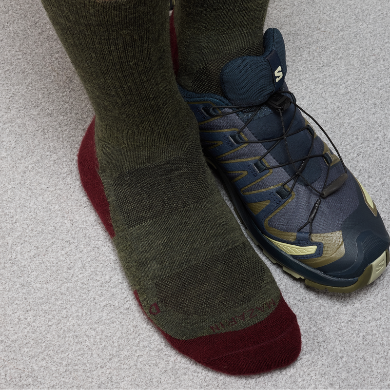 Khaki & Burgundy - Wool