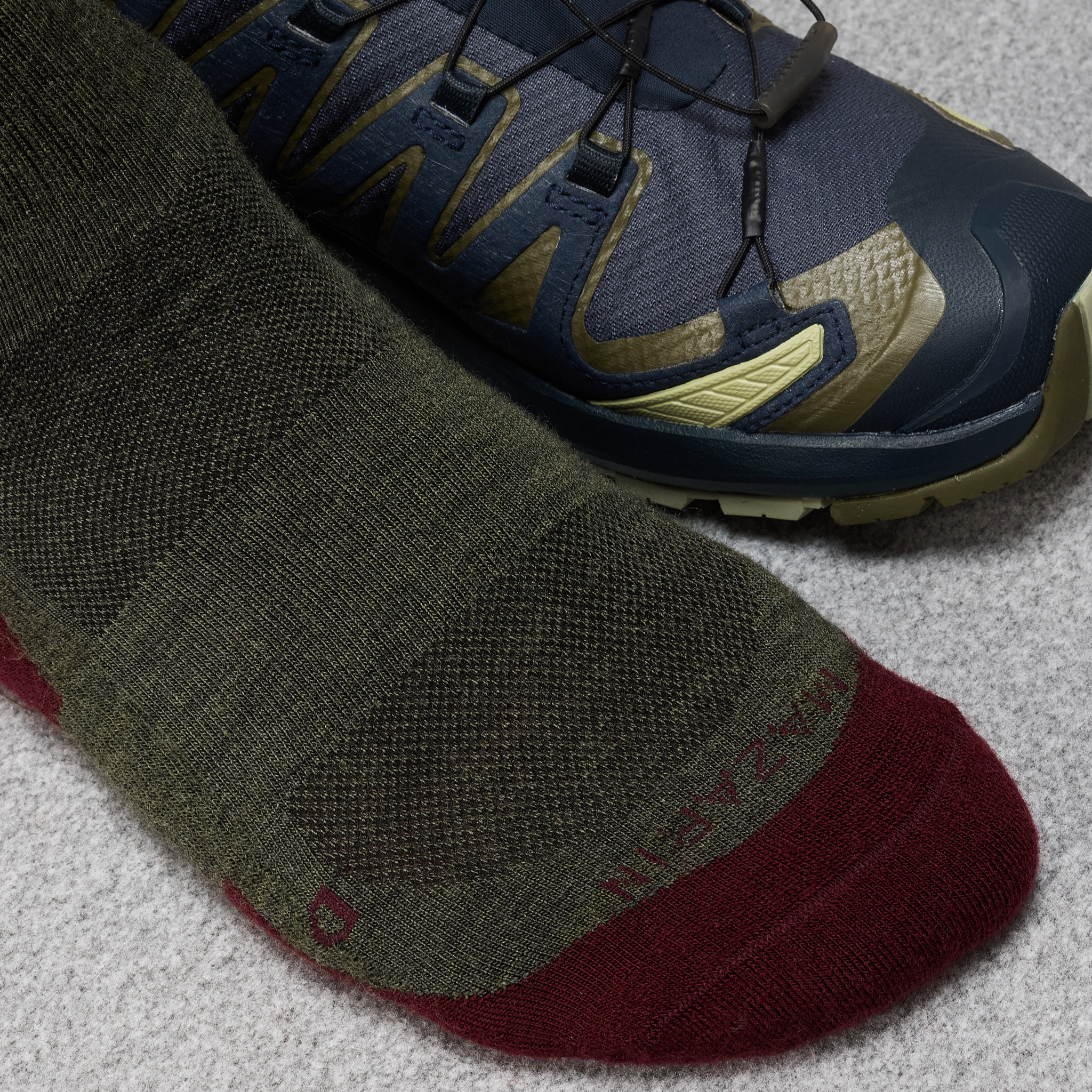 Khaki & Bordeaux - Wolle