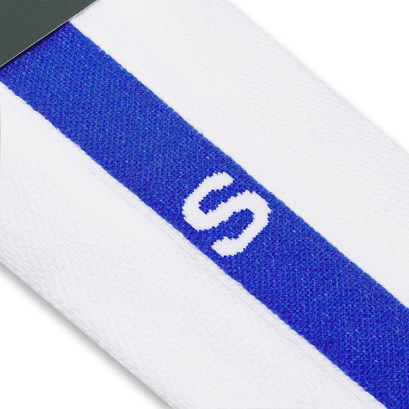 Individual monogrammed sock - White & Royal Blue