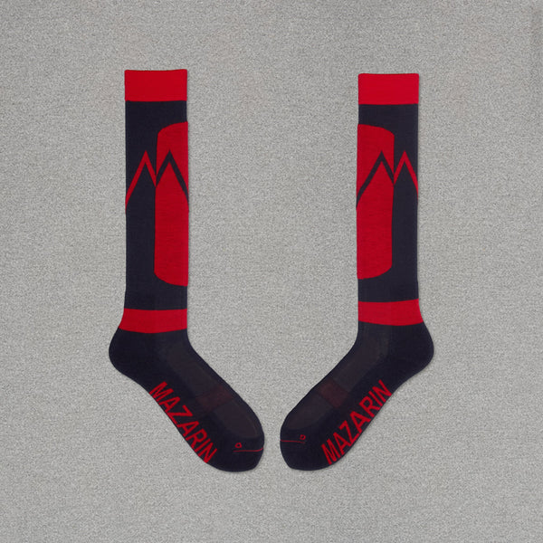 Marine & Rouge - Ski - Laine mérinos