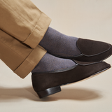 Taupe & Steel - Herringbone - Super-durable cotton lisle