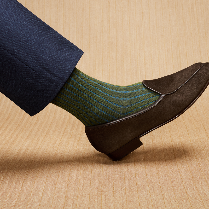 Caqui y Azul real – Hilo de Escocia Super-resistente