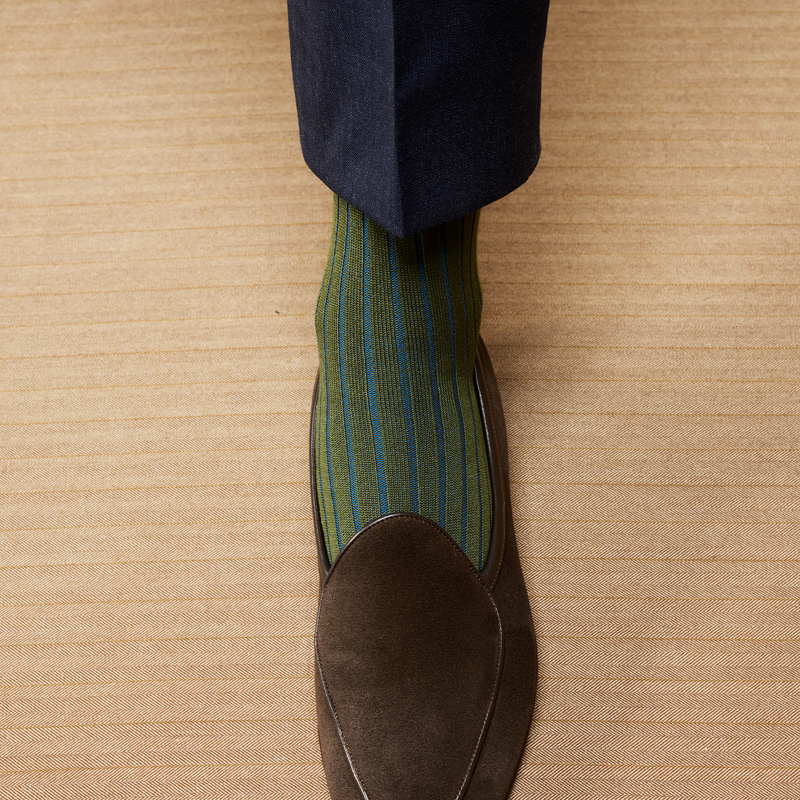 Caqui y Azul real – Hilo de Escocia Super-resistente