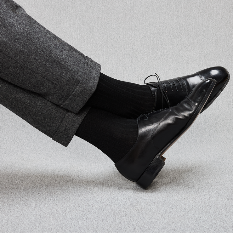 Black high socks - Super-strong Cotton lisle