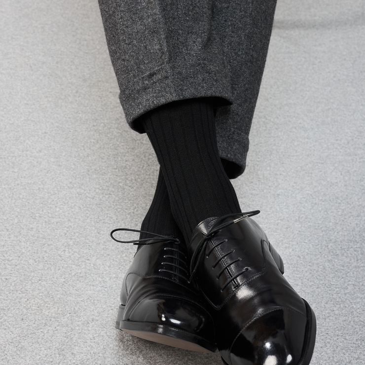 Short black socks Super-strong Cotton lisle Mazarin – Mes