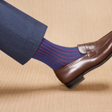 Midnight Blue & Red - Super-Durable Cotton Lisle