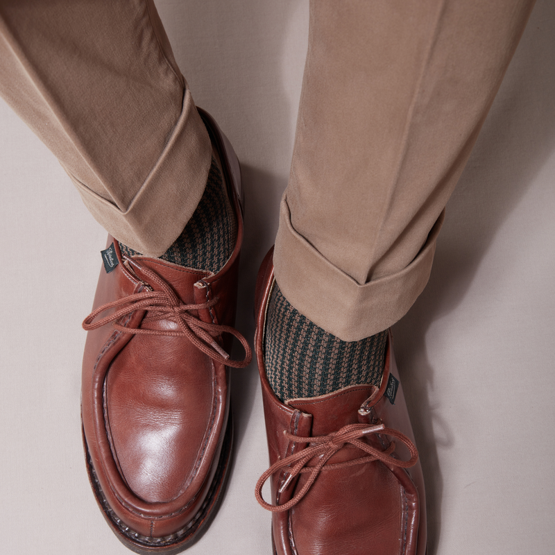 Cinnamon & Green - Houndstooth - Hilo escocés superfuerte