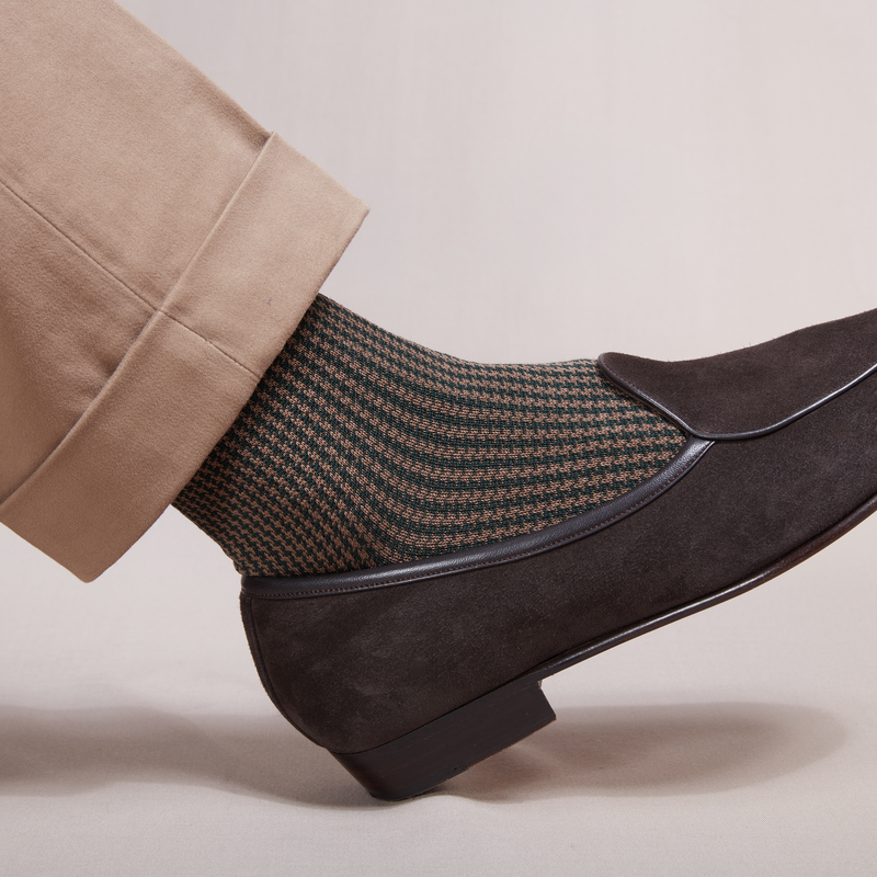 Cinnamon & Green - Houndstooth - Hilo escocés superfuerte