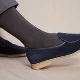 Purple &amp; Khaki - Houndstooth - Super-strong Cotton lisle