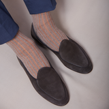 Taupe & Orange - Hilo escocés supersólido