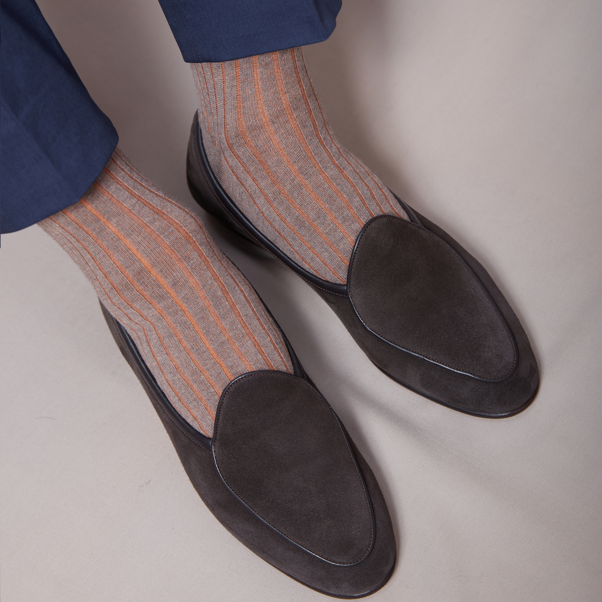 Taupe & Orange - Super-Solid Fil d'Écosse Baumwolle