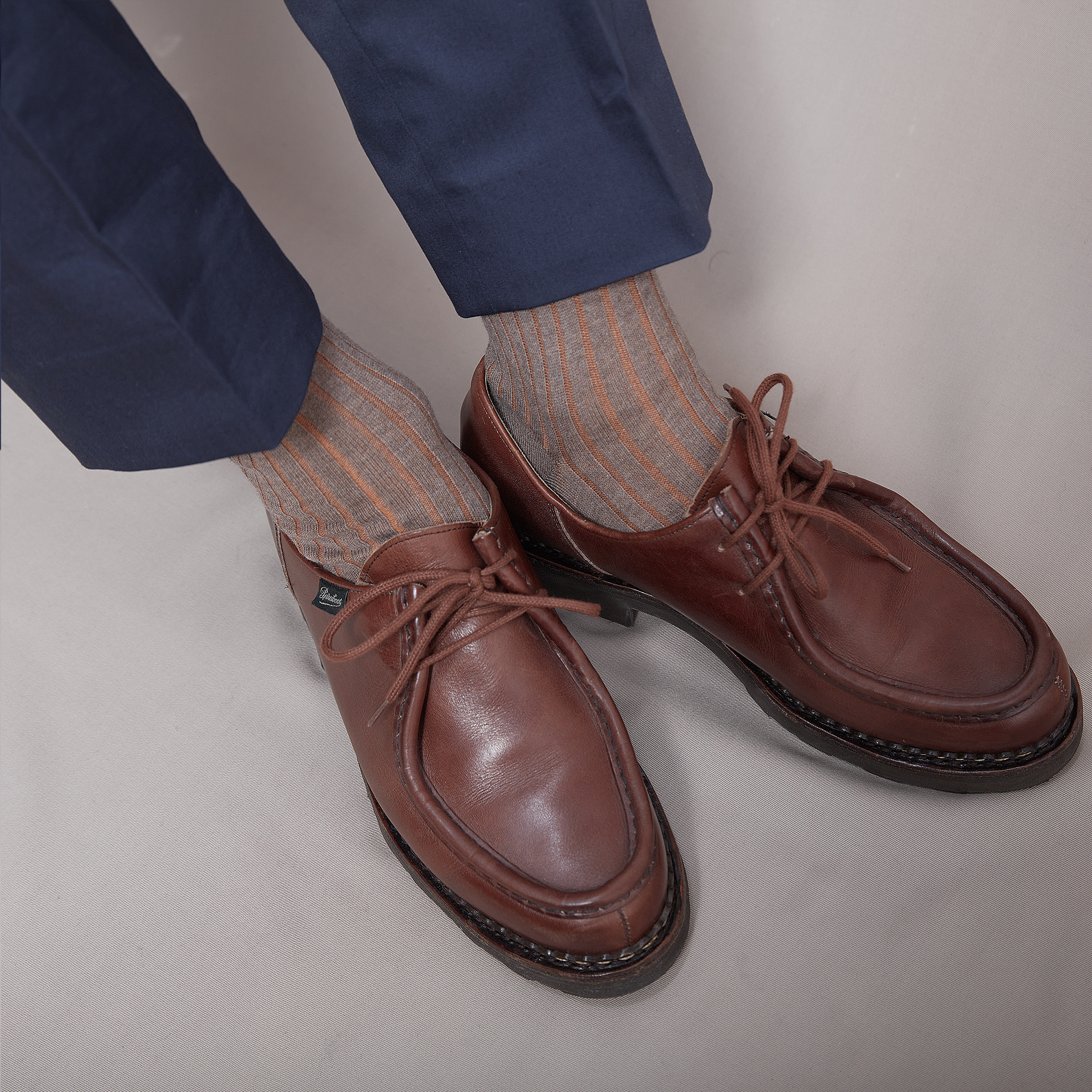 Taupe & Orange - Super-Solid Fil d'Écosse Baumwolle