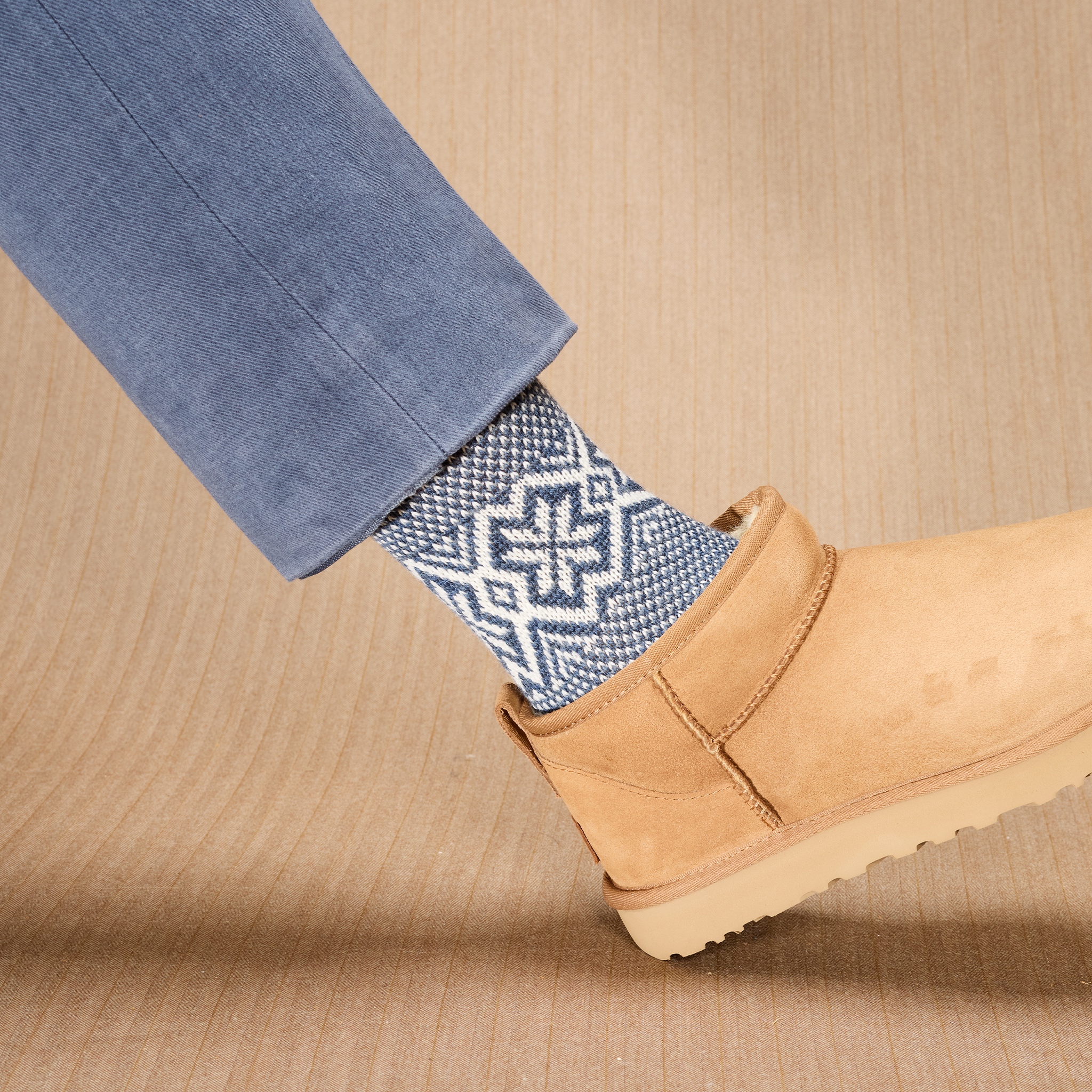 Marine & Beige - Norvégiennes Gamme Bison - Laine