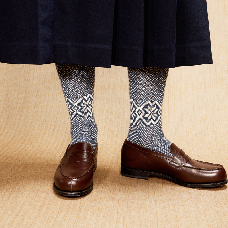 Marine & Beige - Norvégiennes Gamme Bison - Laine