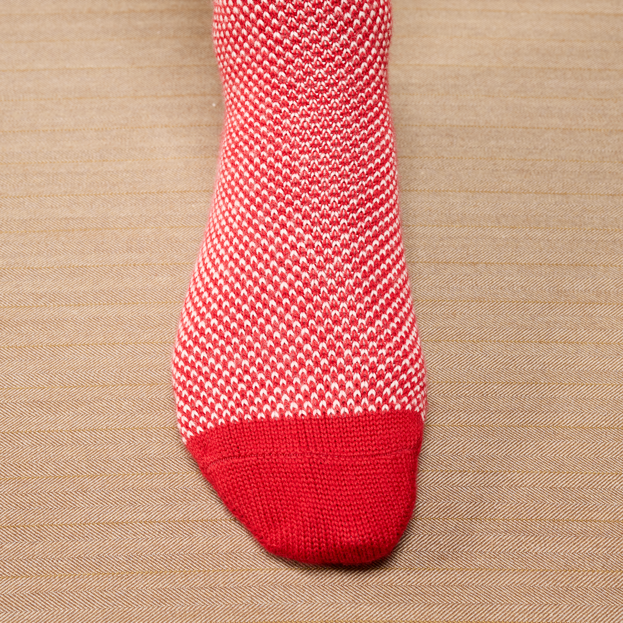 Rot & Creme - Norwegermuster Bison-Serie - Wolle