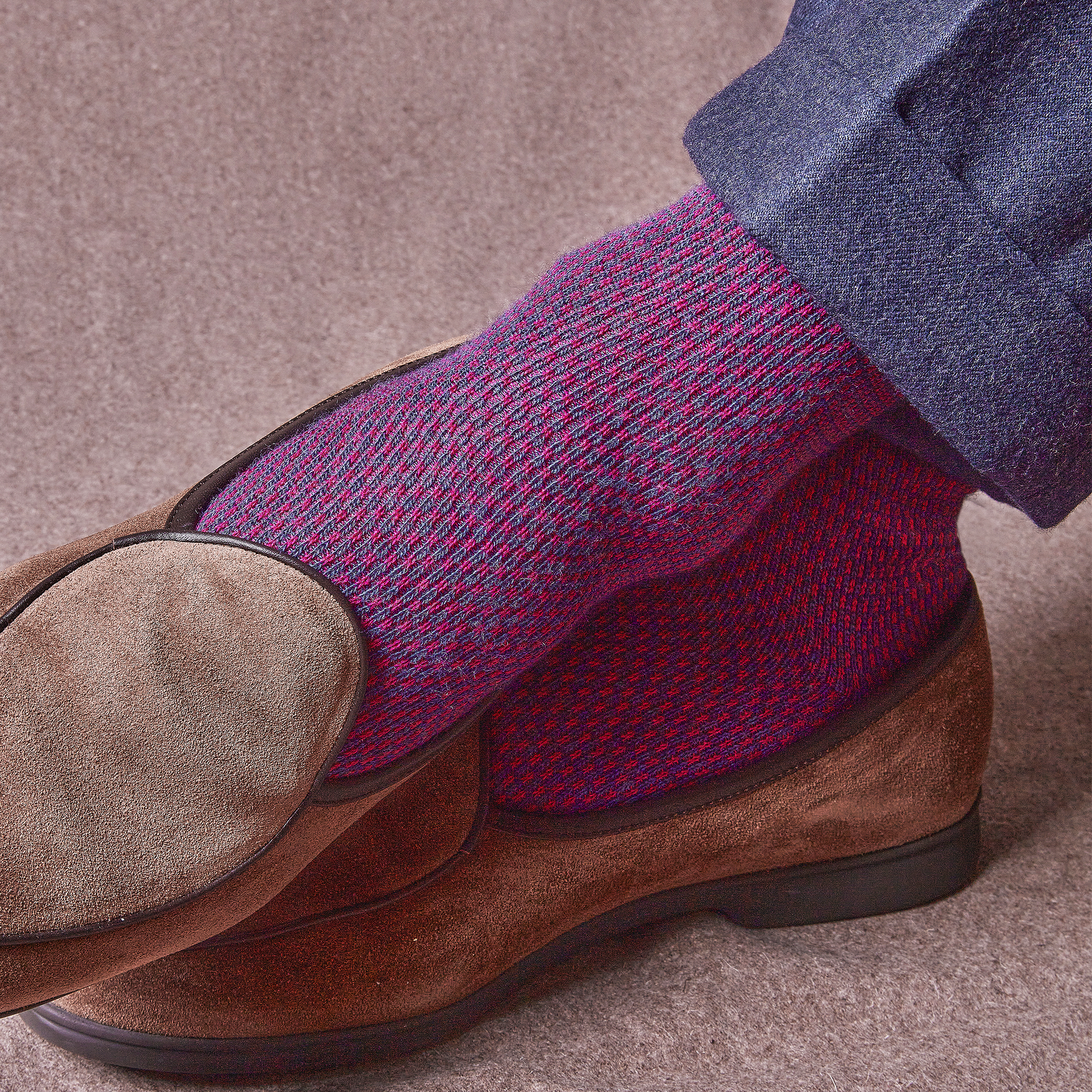 Blau & Fuchsia - Kaviar - Superfeste Wolle & Baumwolle