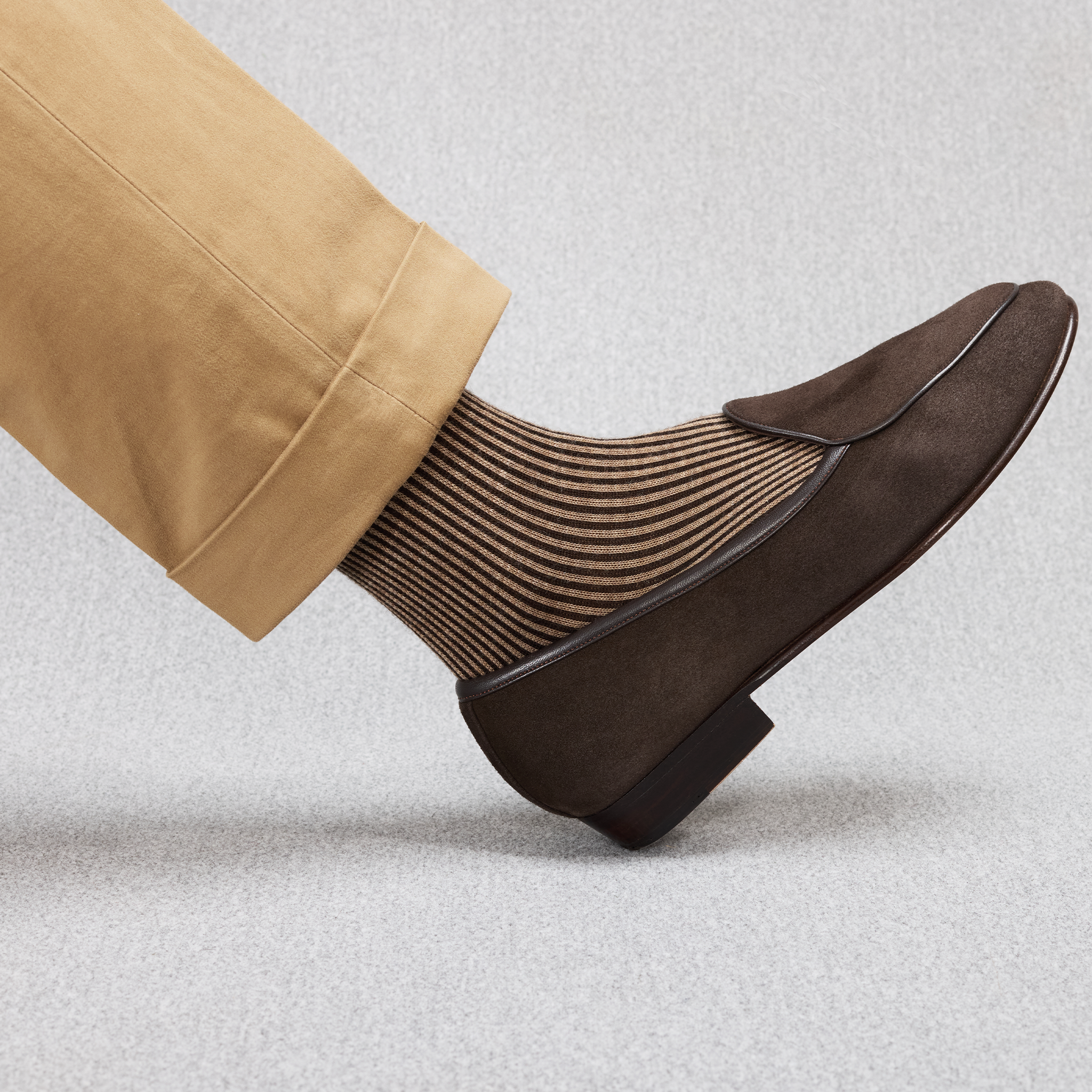 Braun & Beige - Liegestuhl - Super-Solid Wolle