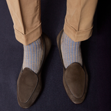 Beige & Royal blue - Super-durable Wool