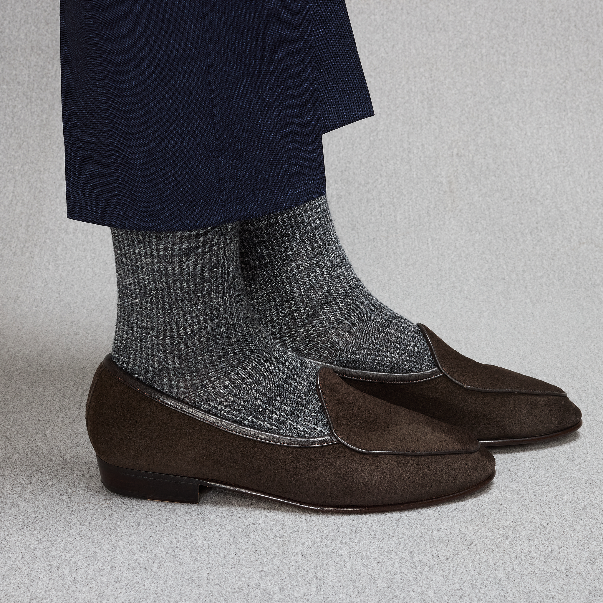 Anthracite & Gris clair - Pied-de-poule - Lin - Mazarin X Scavini