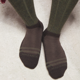 Surchaussettes Marron & Vert - Cheville - Laine