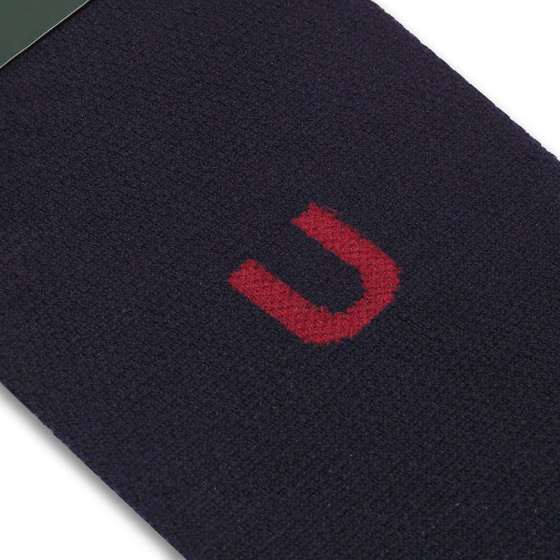 Individual monogrammed sock - Navy blue & Red