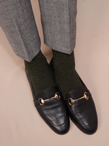 Khaki Green & Black - Silver - Cotton