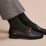 Khaki Green & Black - Silver - Cotton