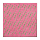 Pochette Rose & Vert - Motif Hippocampes - Laine & Soie