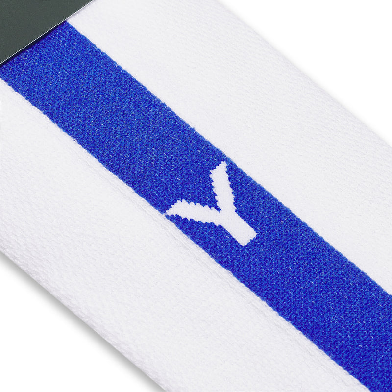 Individual monogrammed sock - White & Royal Blue