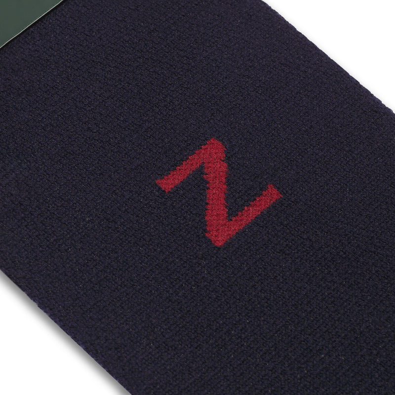 Individual monogrammed sock - Navy blue & Red