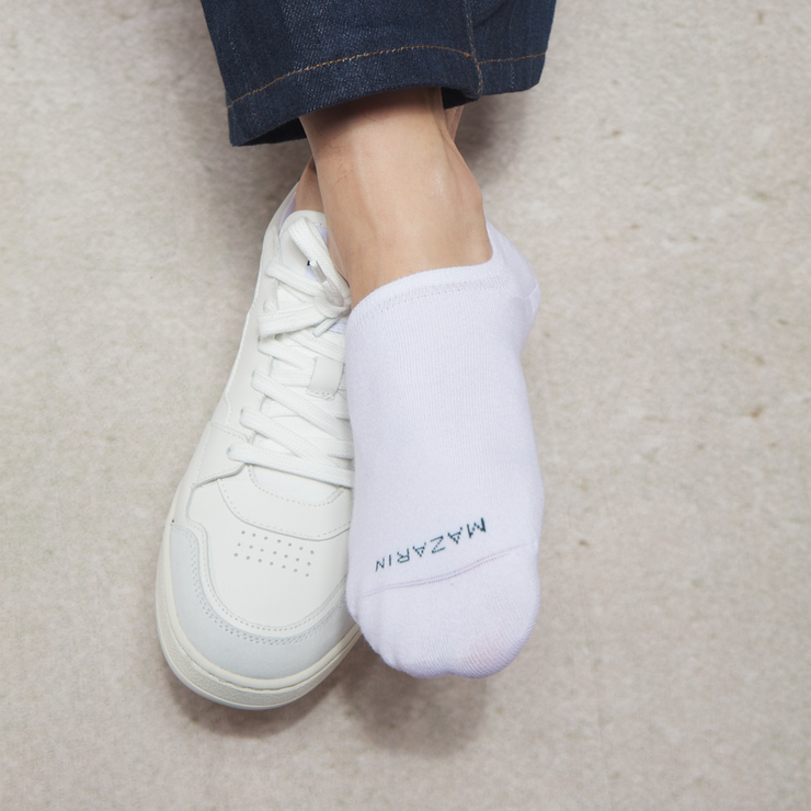 White sneaker socks in very soft cotton Anti-slip bands – Mes