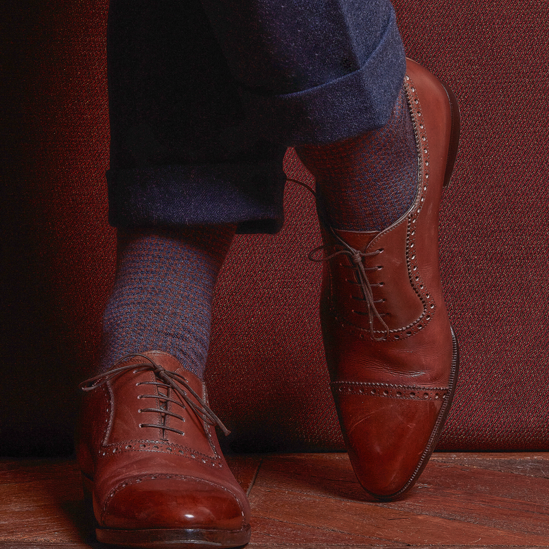 Hazelnut &amp; Steel - Houndstooth - Wool