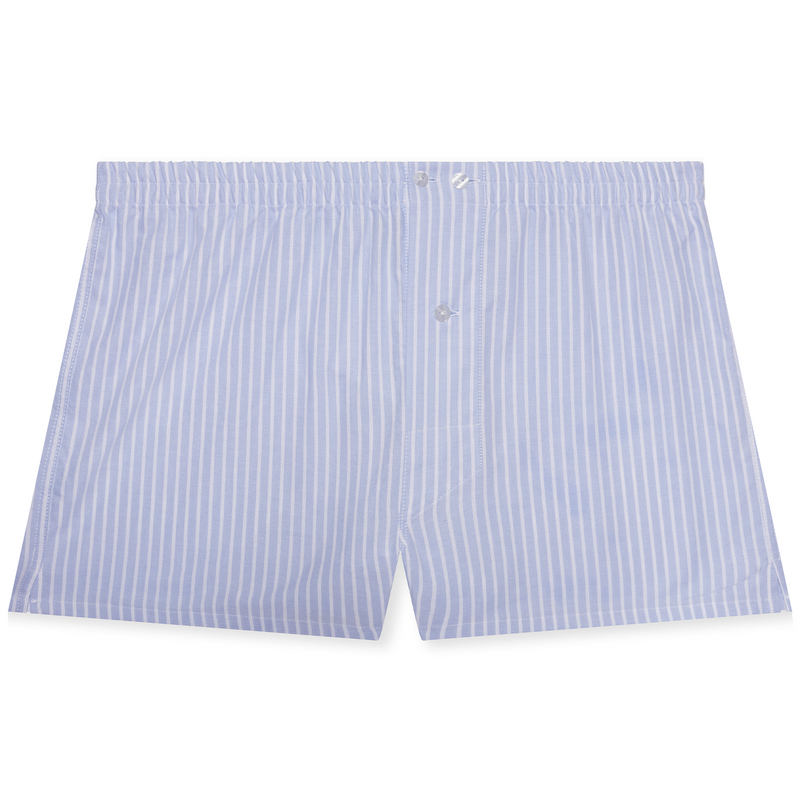 Blue and white boxer shorts - Bengal stripes - Cotton