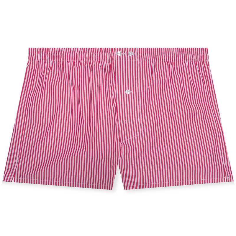 Red and white boxer shorts- Bengal stripes - Cotton