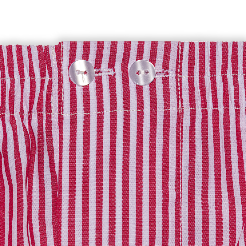 Red and white boxer shorts- Bengal stripes - Cotton