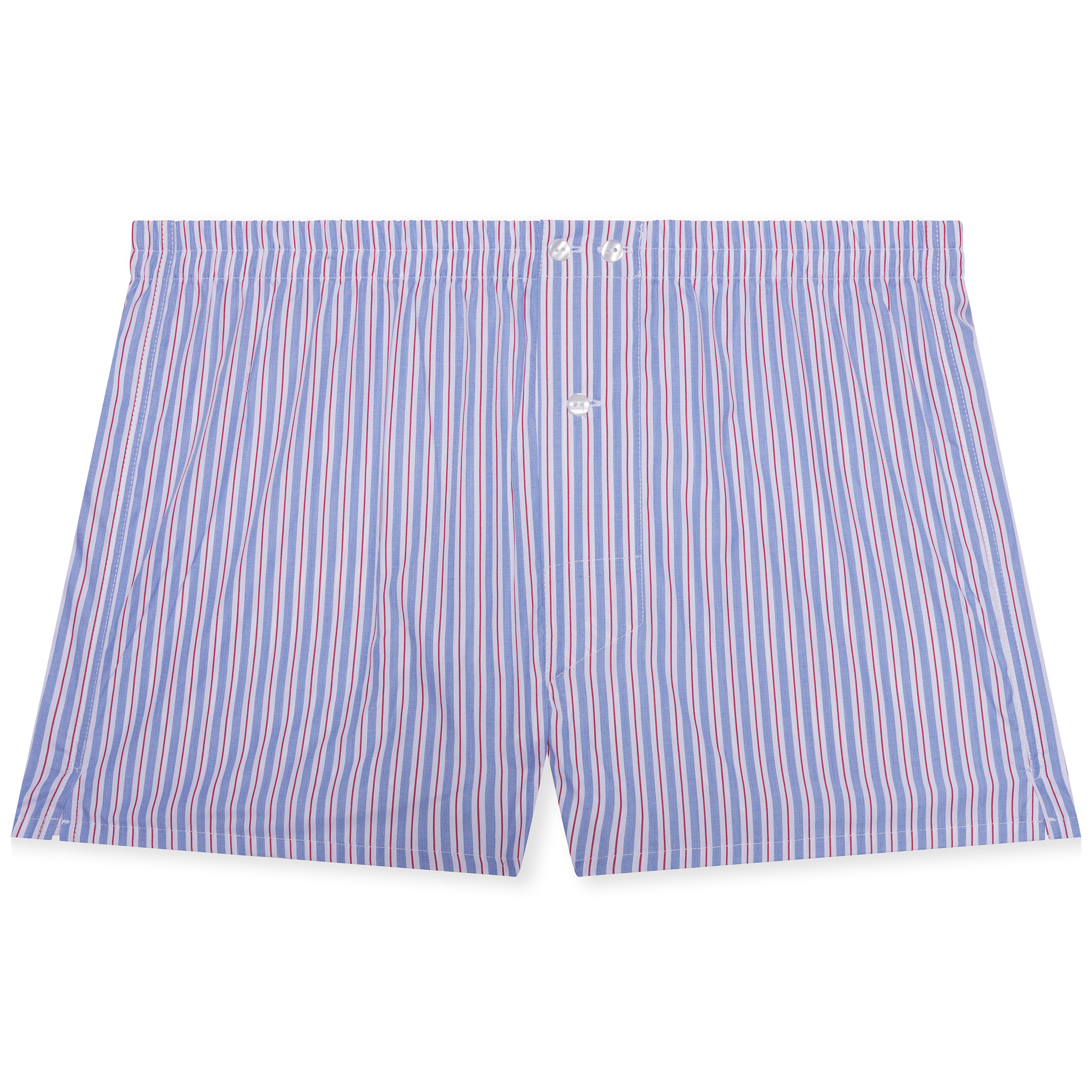Boxershorts Himmelblau & Weiß & Rot - Streifen - Baumwolle