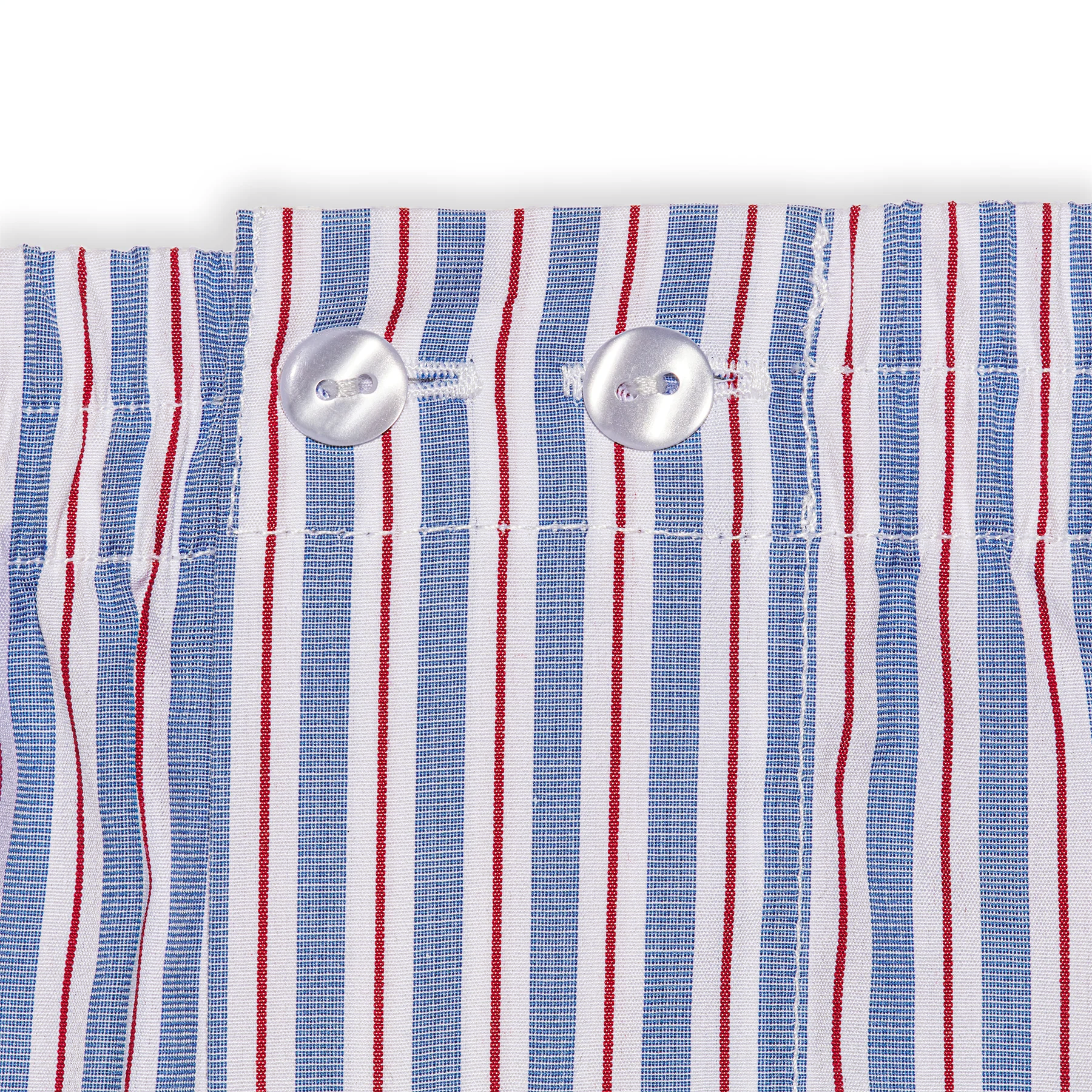 Boxershorts Himmelblau & Weiß & Rot - Streifen - Baumwolle